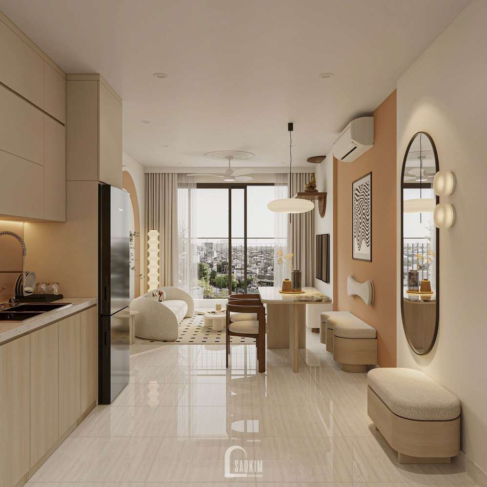 Thiết Kế Nội Thất Chung Cư Phong Cách Korea Chic 54m2 Dự Án Vinhome Ocean Park